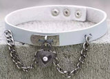 Dream Girl Leather Heart Lock Chokers