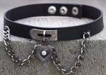 Dream Girl Leather Heart Lock Chokers