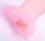 (Custom Product) Pink long sleeve fur belly top
